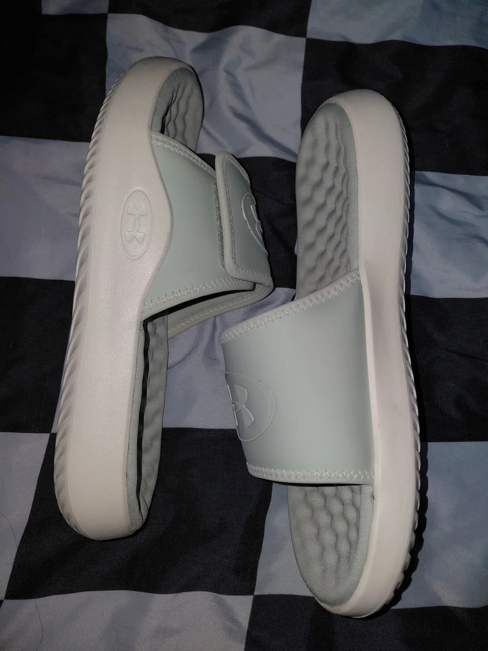 Under Armour Men's White Slide Sandals - Embossed Logo